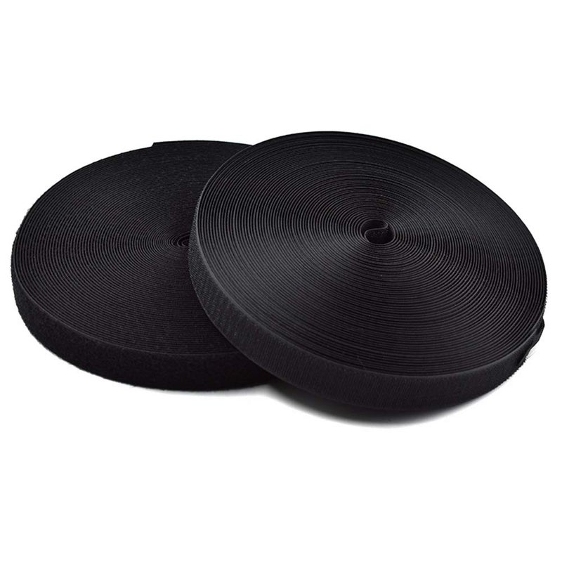 Rena Chris 1 Inch Wide 33 Ft Long Sew on Hook and Loop Strips Fastening Nylon Fabric Tape Non-Adhesive Back Nylon Strips Fabric Fastener Industrial Strength Interlocking Tape - Image 1